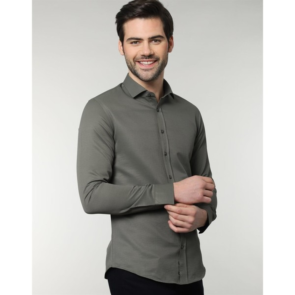 Tudors Slim Fit Çizgili Gri Erkek Gömlek Erkek Gömlek Fiyatı