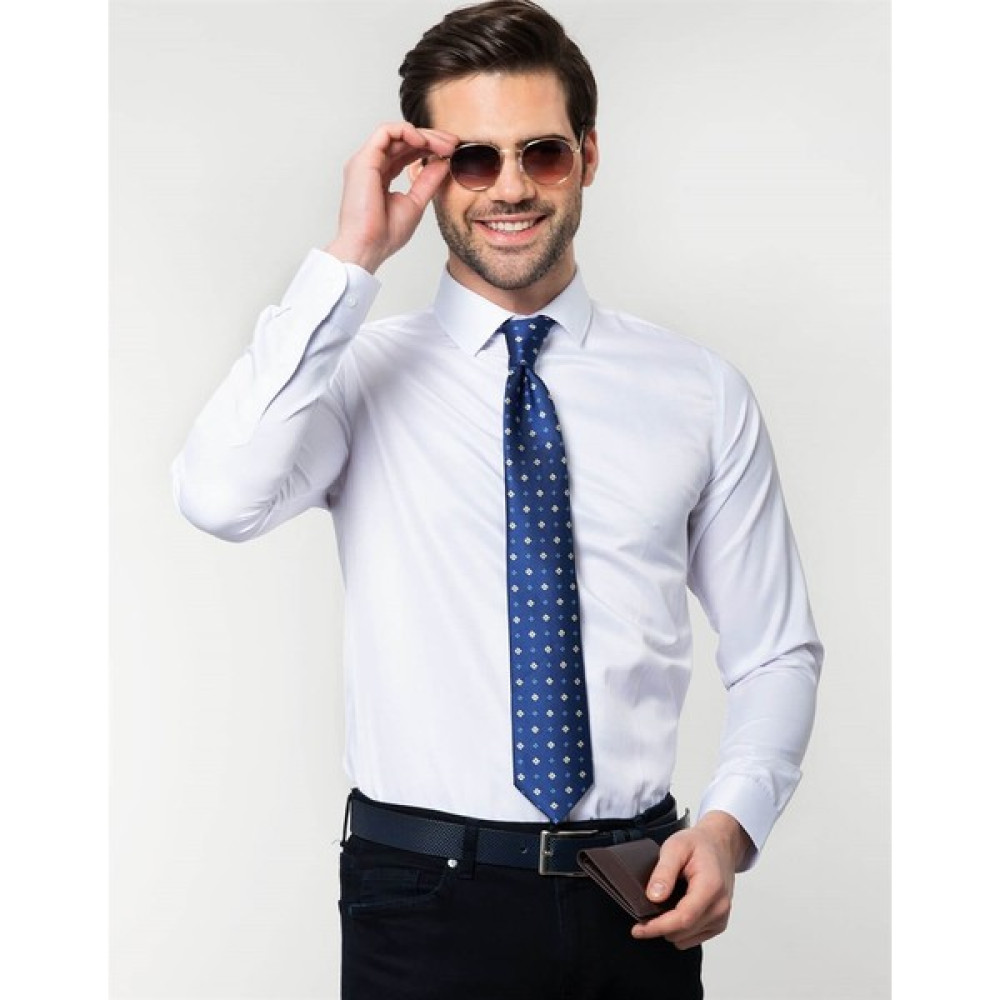 Tudors Slim Fit Düz Beyaz Erkek Gömlek Erkek Gömlek Fiyatı
