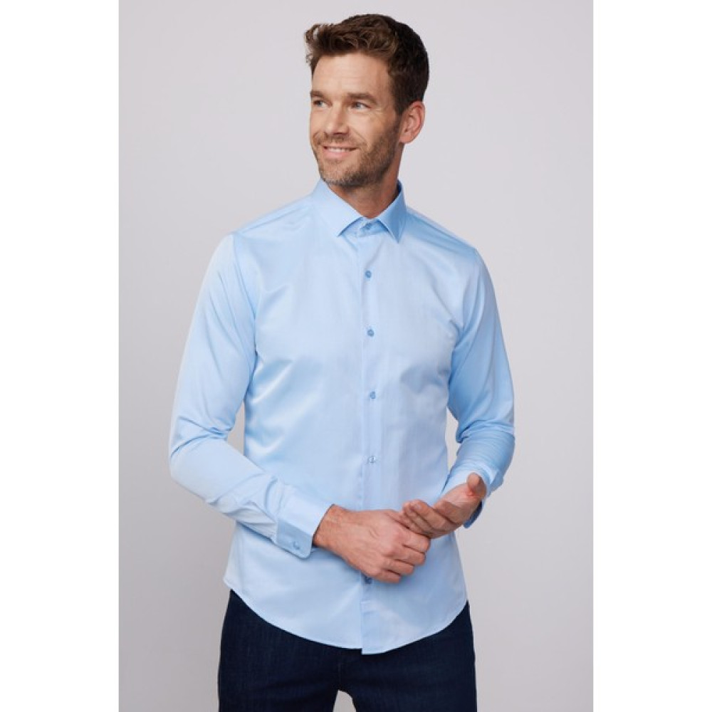 Tudors Slim Fit Pamuklu Düz Erkek Mavi Gömlek Erkek Gömlek Fiyatı