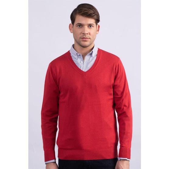 Tudors Sweater Cotton V-Neck Plaın Kazak