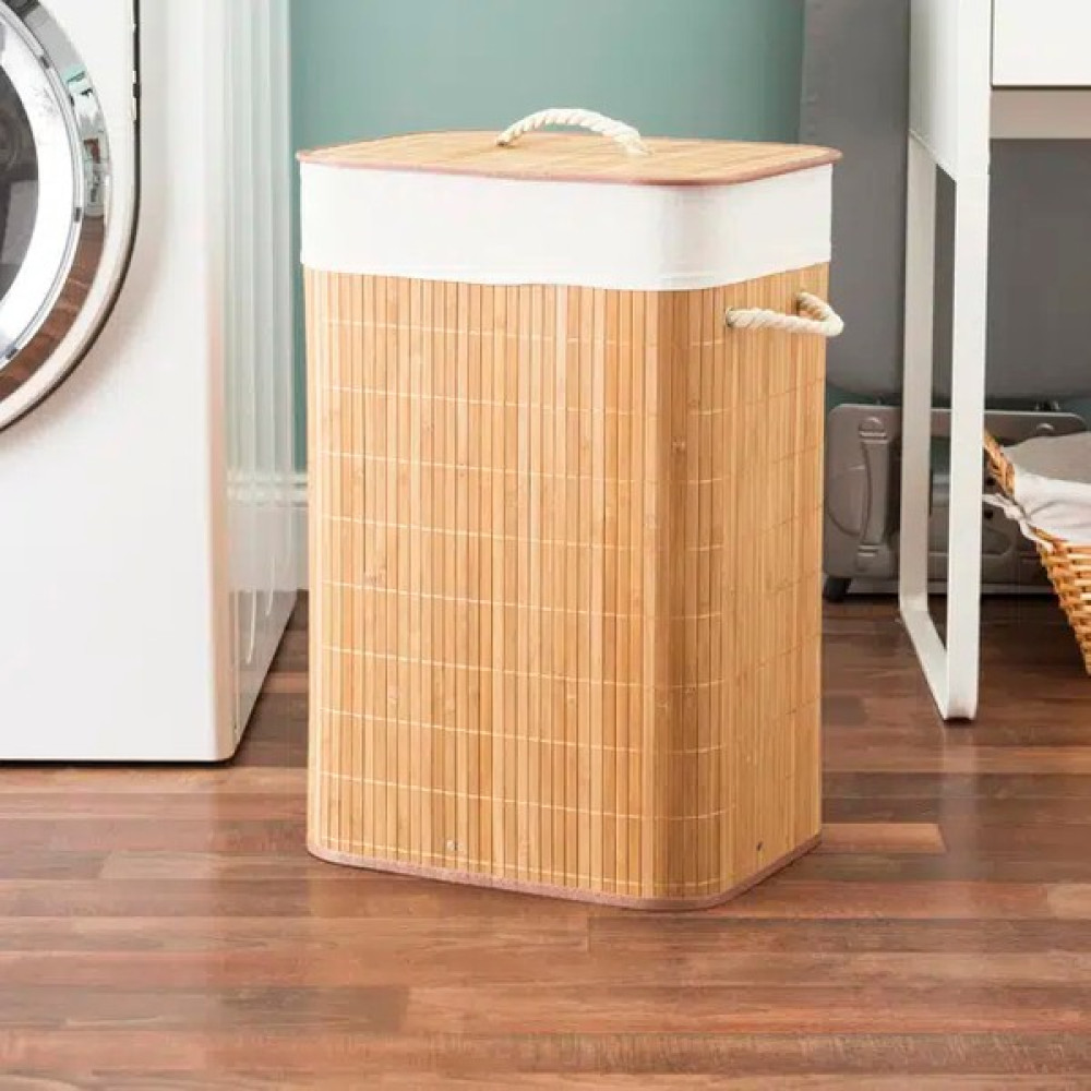 Tuel Bambu Çamaşır Sepeti 40*30*60 72 L - Sarı Sepet Fiyatı