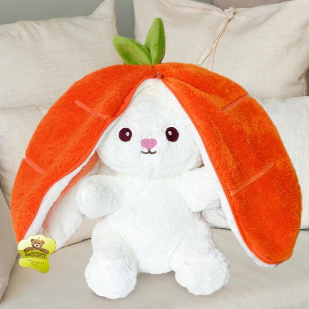 Tuengi Store Fermuarlı Açılıp Kapanabilen Peluş Çilek ve Havuç Peluş Tavşan Hediyelik Peluş Oyuncak Peluş Oyuncaklar Fiyatı