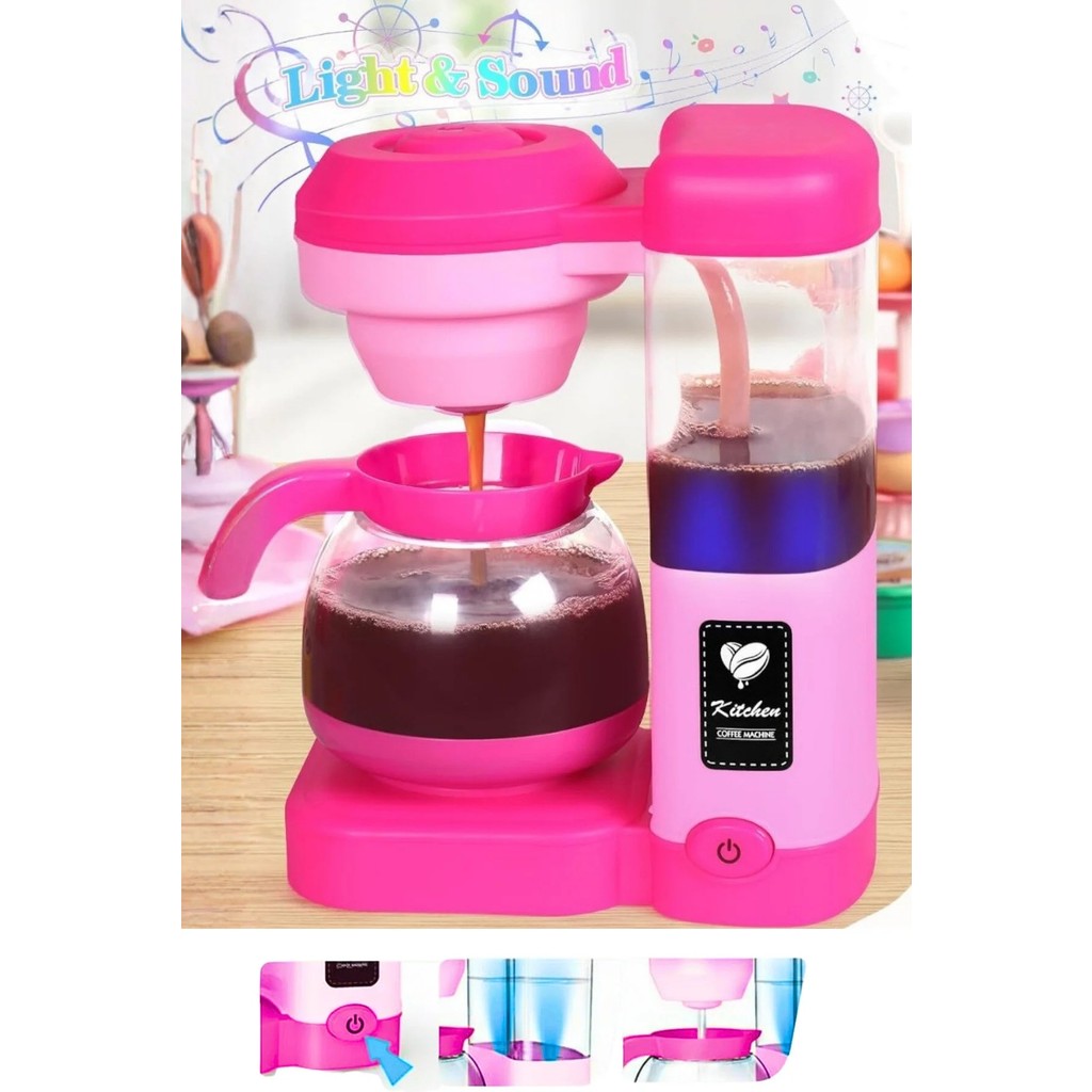 Tuengi Store Işıklı ve Sesli Çocuk Kahve Makinesi Oyuncağı Gerçek Su Akışı Oyuncak Filtre Kahve Makinesi - Çok Renkli Anne Bebek Oyuncak Fiyatı