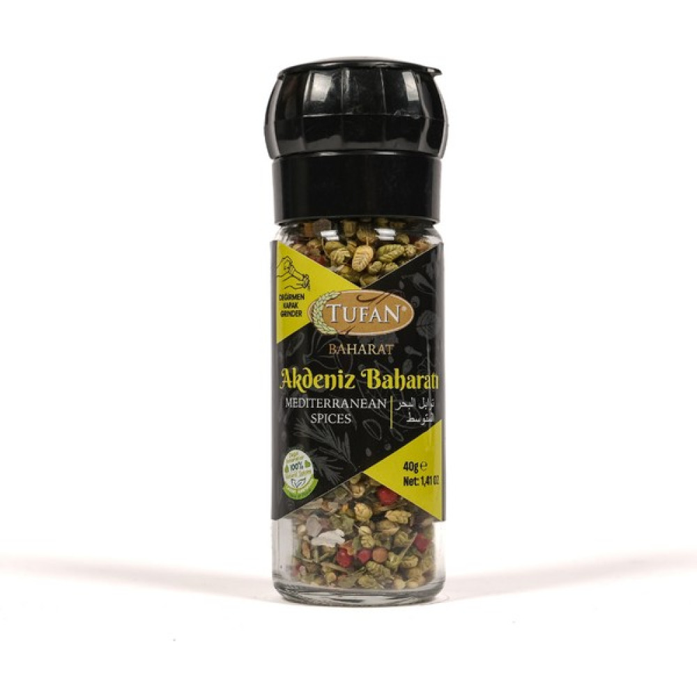 Tufan Akdeniz Baharatı (Cam Değirmen Kapak) 40 gr Baharat Fiyatı