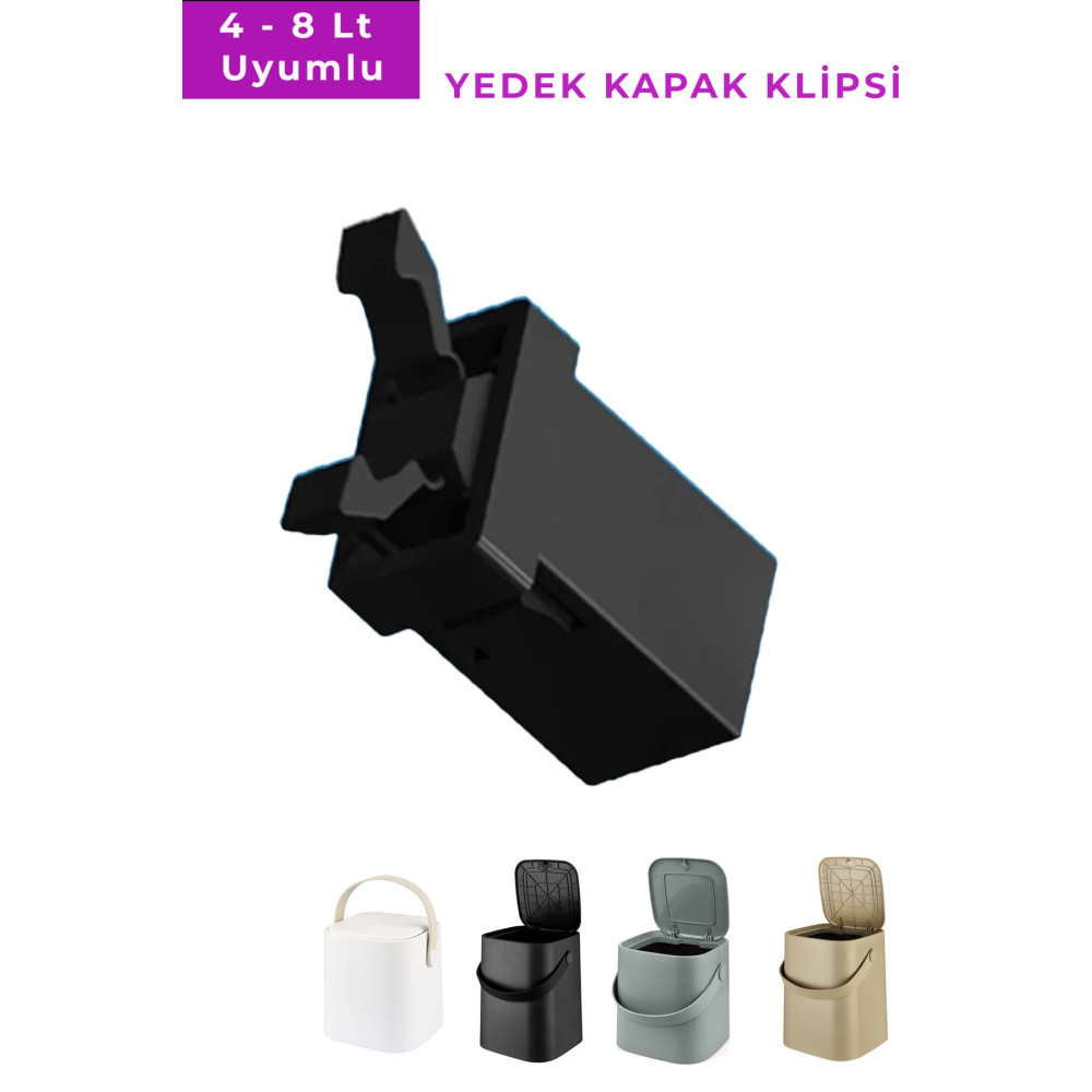 Tuffex 2li Yedek Kapak Klipsi - Tutma Saplı İç Kovalı Çöp Kovası 4 - 8 Lt Uyumlu Mobilya & Dekorasyon Fiyatı