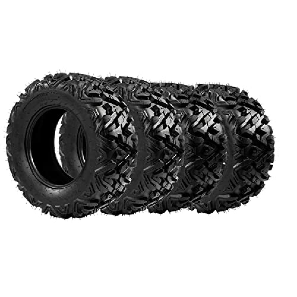 TUFFIOM Set of 4 ATV/UTV All-terrain Tires 25x8-12 Front 25x10-12 Rear, 6 PR, Tubeless