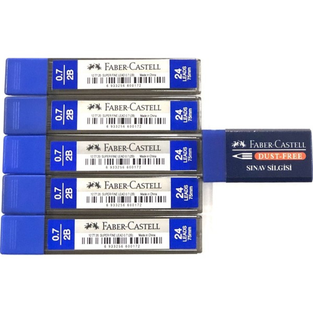 Tüftürük Faber-Castell 0.7 Uç 5'li Paket + Silgi Kurşun Kalem Ucu (Min) Fiyatı