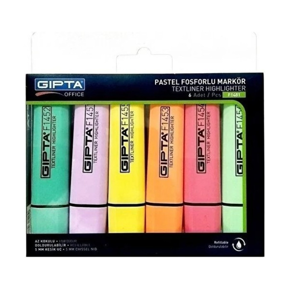 Tüftürük Pastel Renkler Fosforlu Kalem Seti 6 Lı Set - Renkli Fosforlu Kalem Fiyatı