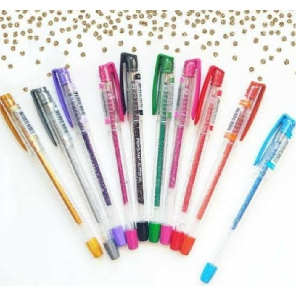 Tüftürük Simli Kalem 10 Renk 1,0mm Gel Kalem Tükenmez Kalem Fiyatı