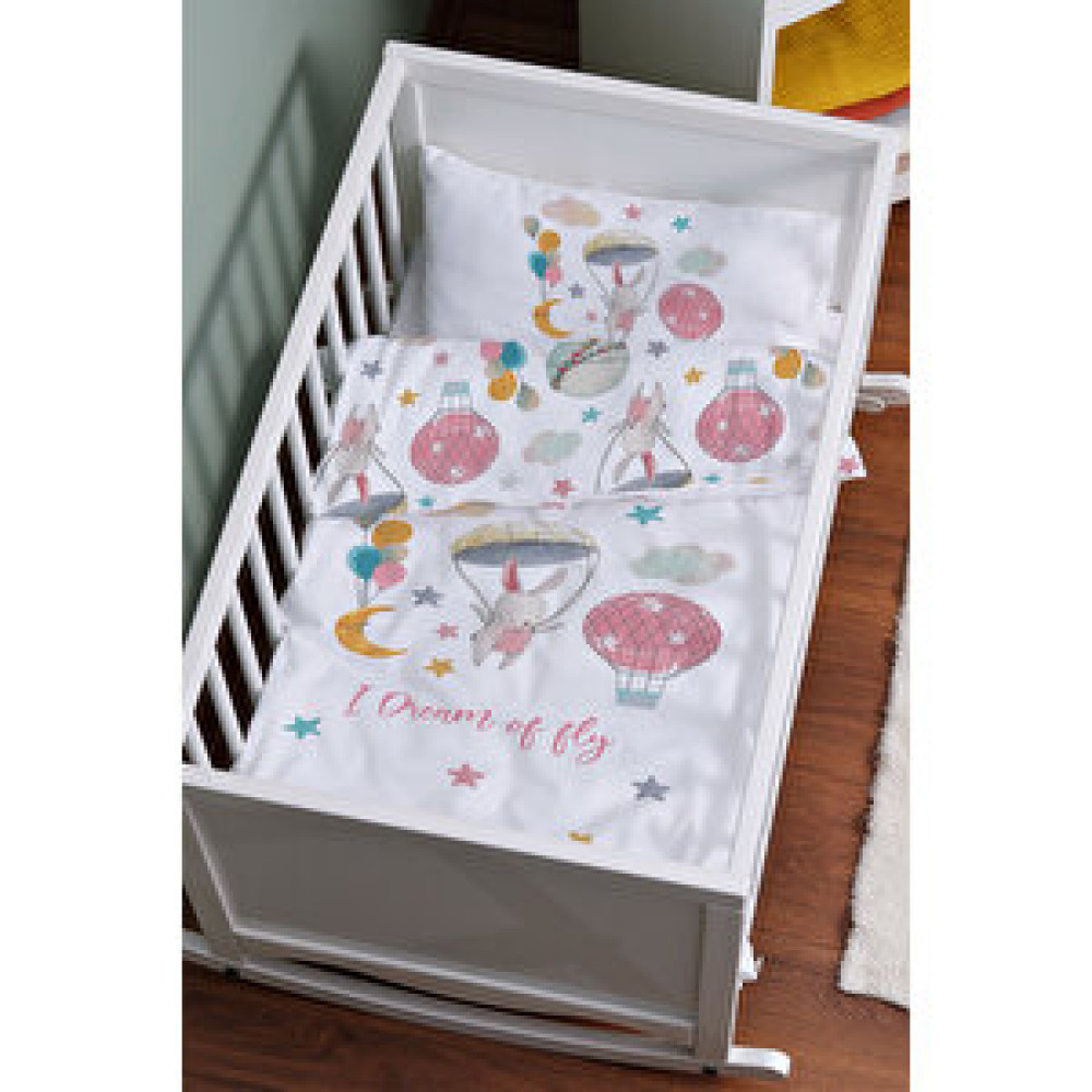 Tuğba Kuğu Anne Yanı Beşik Nevresim Takımı (60x100) - For Baby Serisi - Paraşütlü Tavşan Bebek Nevresim Takımı Fiyatı