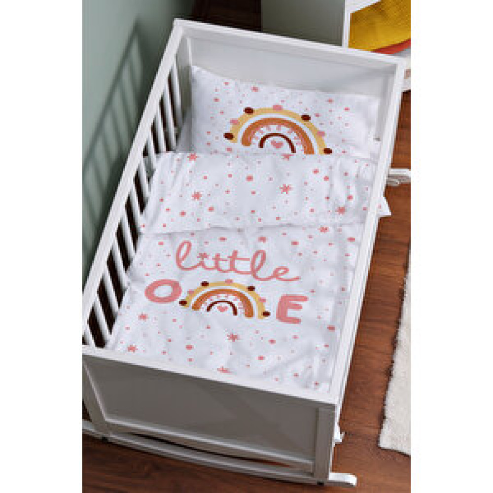Tuğba Kuğu Anne Yanı Beşik Nevresim Takımı (60x100) - Little Baby Serisi - Somon Little One Bebek Nevresim Takımı Fiyatı