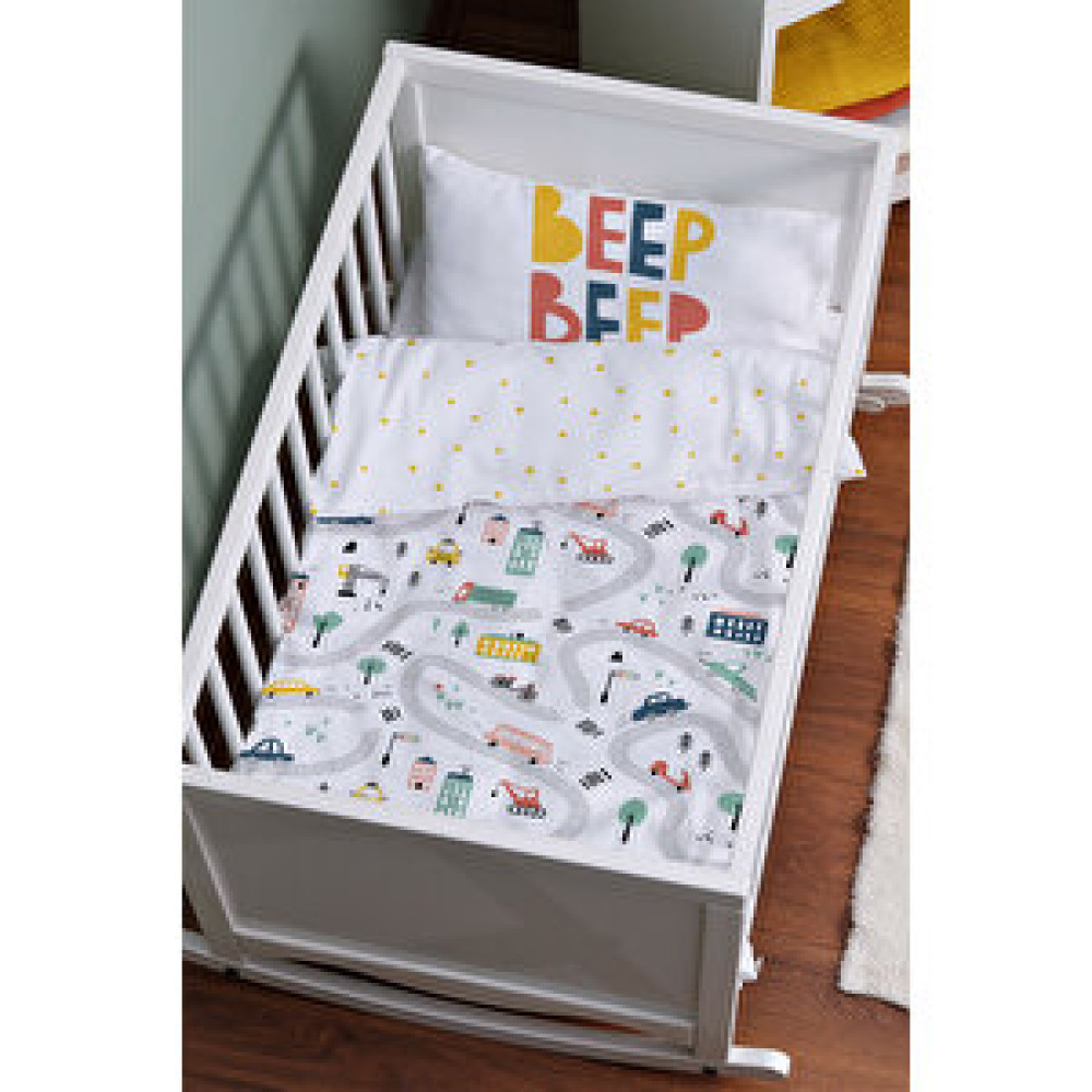 Tuğba Kuğu Anne Yanı Beşik Nevresim Takımı (60x100) - Pure Baby Serisi - Beep Beep Bebek Nevresim Takımı Fiyatı