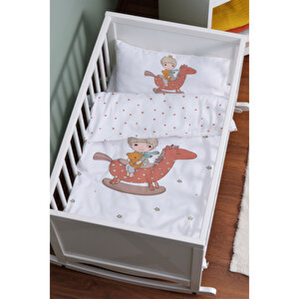 Tuğba Kuğu Anne Yanı Beşik Nevresim Takımı (60x100) - Pure Baby Serisi - Sallanan At Bebek Nevresim Takımı Fiyatı