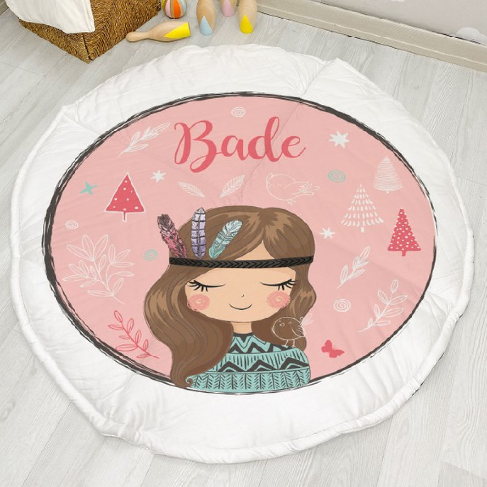 Tuğba Kuğu Çift Taraflı Yuvarlak Oyun Matı - For Baby - 120 x 120 cm - Renkli Oyuncak Fiyatı
