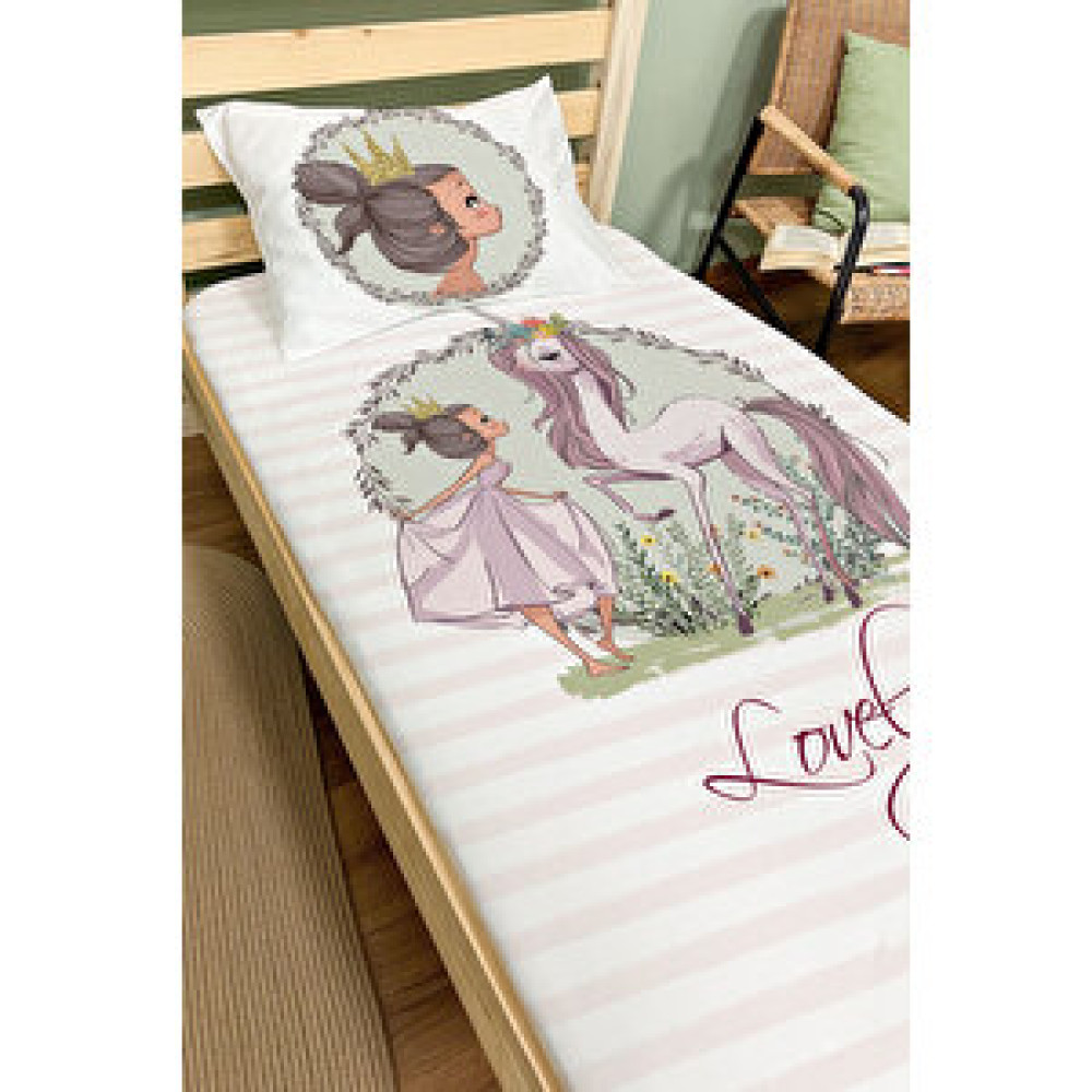 Tuğba Kuğu Lastikli Çarşaf Seti (120x200+20) - Iconic Serisi - Unicornla Sohbet Bebek Yatak Çarşafı Fiyatı