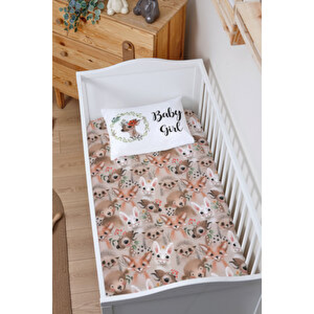 Tuğba Kuğu Park Yatak Lastikli Çarşaf Seti (70x110+15) - For Baby Serisi - Çember İçinde Kırmızı Çiçekli Ceylan Bebek Yatak Çarşafı Fiyatı
