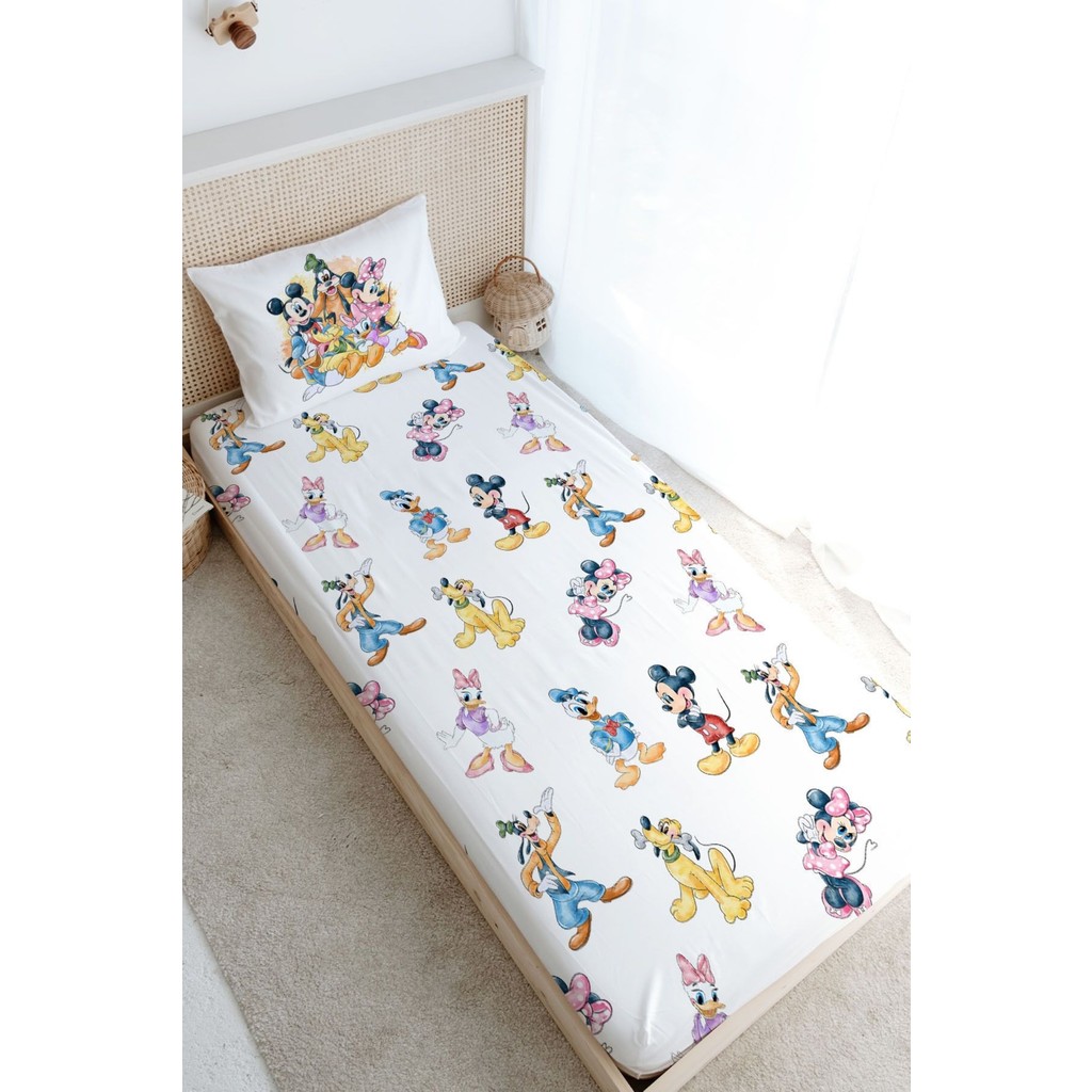 Tuğba Kuğu Tek Kişilik Lastikli Çarşaf Seti - Cartoon Serisi - Mickey ve Arkadaşları - 140 x 200 cm - Renkli Çarşaf Fiyatı