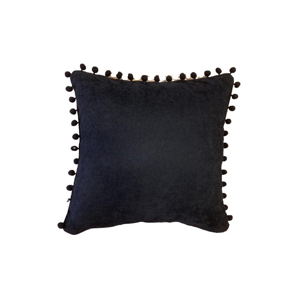 Tuğçe Demir Home Desıgn Siyah Ponpon Kenar Dekoratif Kırlent İç Dolgulu 43X43 - 43 x 43 cm SSD / Solid State Drive Fiyatı