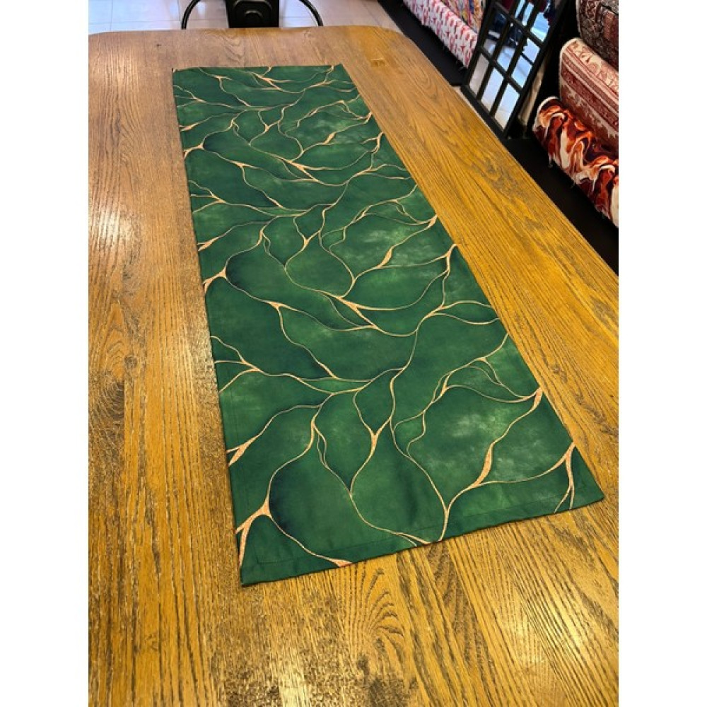 Tuğçe Demir Home Design Yeşil Epoksi Desen Runner - 45 x 135 cm Masa Örtüsü Fiyatı