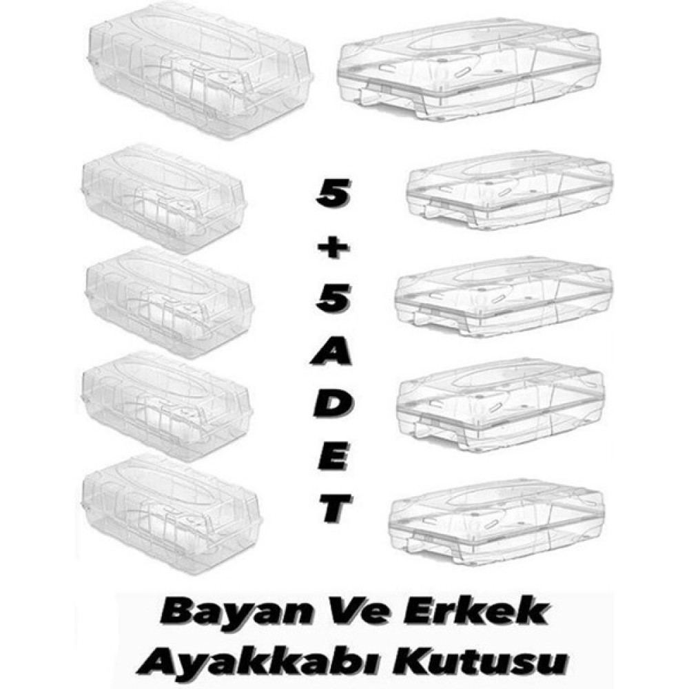 Tugomer 10'lu Set Ayakkabı Saklama Kutusu - 5 Adet Erkek 5 Adet Kadın Ayakkabı Düzenleyici Şeffaf Kutu Ayakkabı Saklama Kutusu Fiyatı