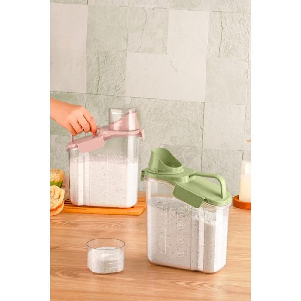 Tugomer 4'lü Sızdırmaz Kapaklı Sıvı Toz Deterjan Saklama Kabı Banyo Organizer Çok Amaçlı Saklama Kutusu 2 Lt - Açık Pembe Eşya Saklama Kutusu Fiyatı