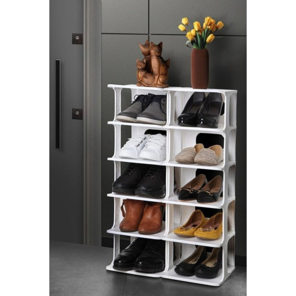 Tugomer 5 Katlı Beyaz Lüks Organizer - Ayakkabı Düzenleyici Ayakkabılık Fiyatı