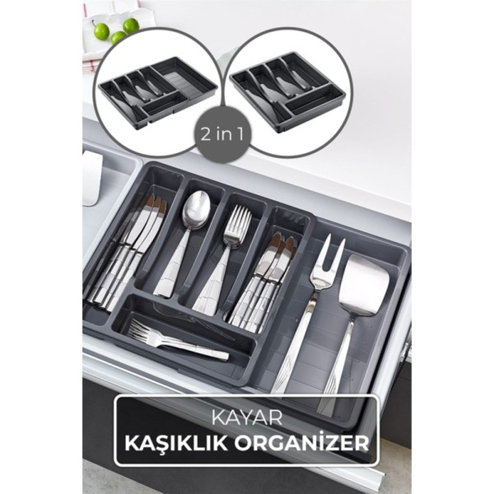 Tugomer Çekmece Içi Kaşıklık - Ayarlanabilir Kayar Kaşıklık Çekmece Düzenleyici Bıçaklık Organizer Pratik Mutfak Gereçleri Fiyatı