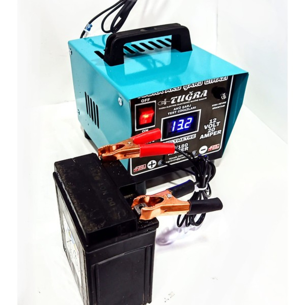 Tuğra 12 Volt 20 Amper Dijital Göstergeli Akü Şarj Cihazı 180 Ampere Kadar Şarj Akü Şarj Edici Fiyatı
