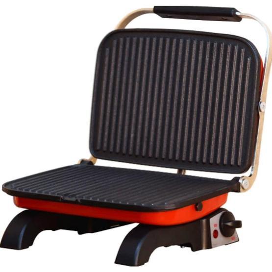 Tuğra Mini 1800 W 6 Adet Pişirme Kapasiteli Tek Yönlü Çelik Tost Makinesi Kırmızı