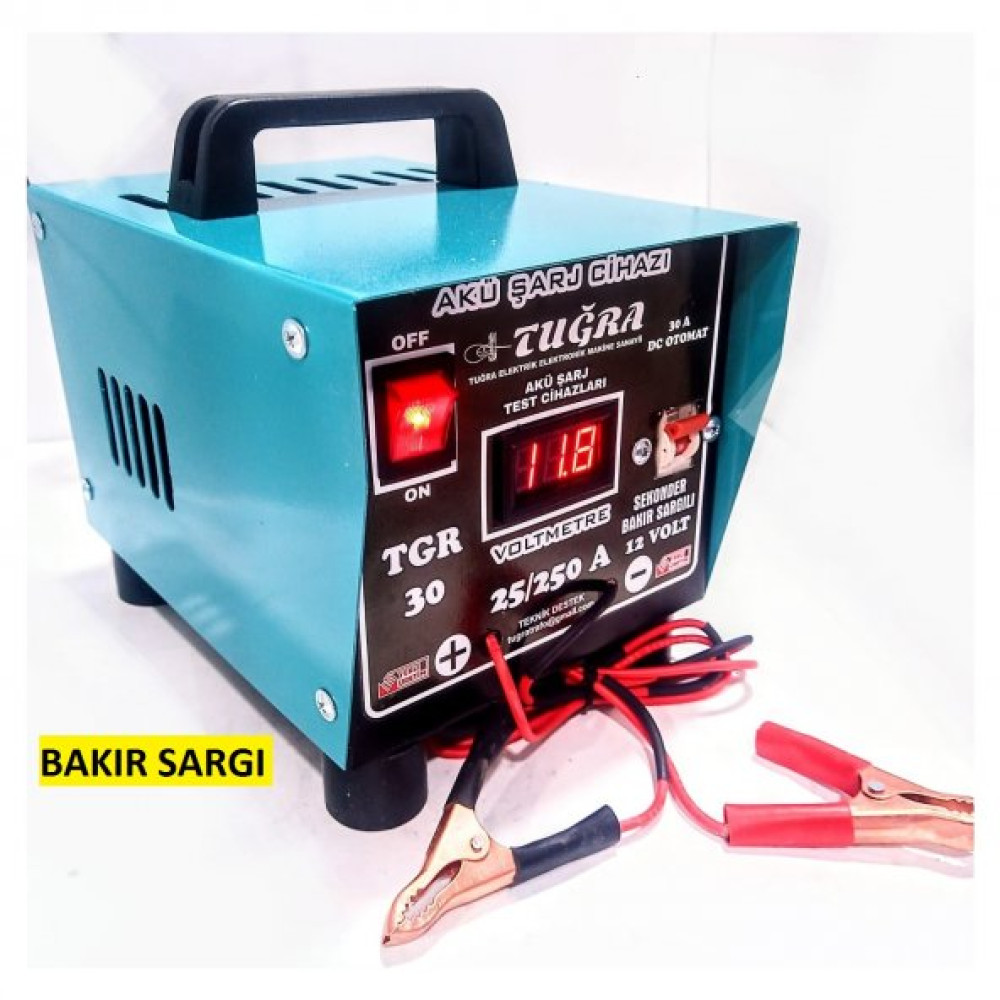 Tugra Tgr30 Bakir Sargili 12 Volt 30 Amper Aku Sarj Cihazi Dijita Bahçe Makinesi Fiyatı