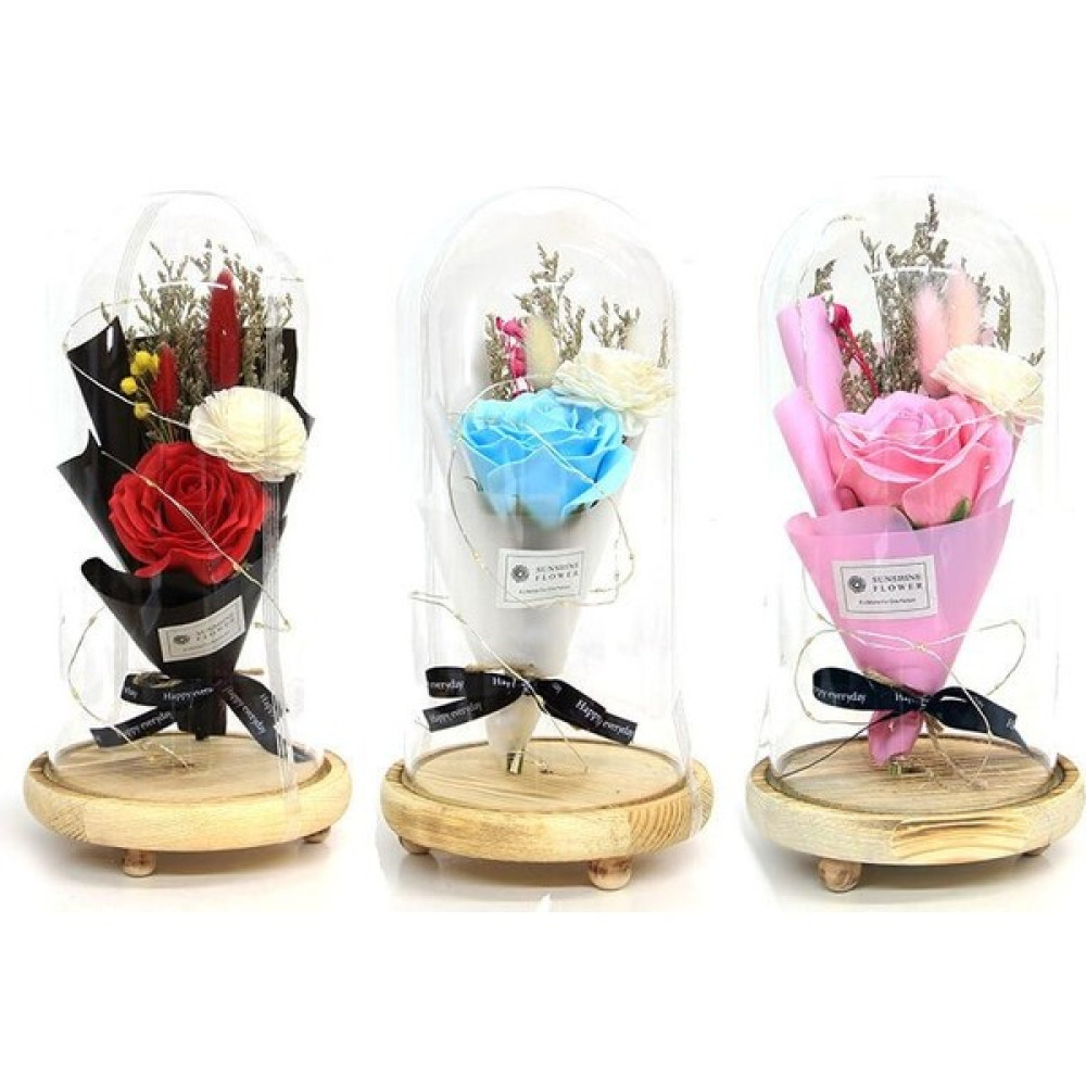 Tuğra Ticaret Fanus Gül 28/14CM Cam Fanus LED Işıklı Hediyelik - Renkli Hediyelik Eşya Fiyatı