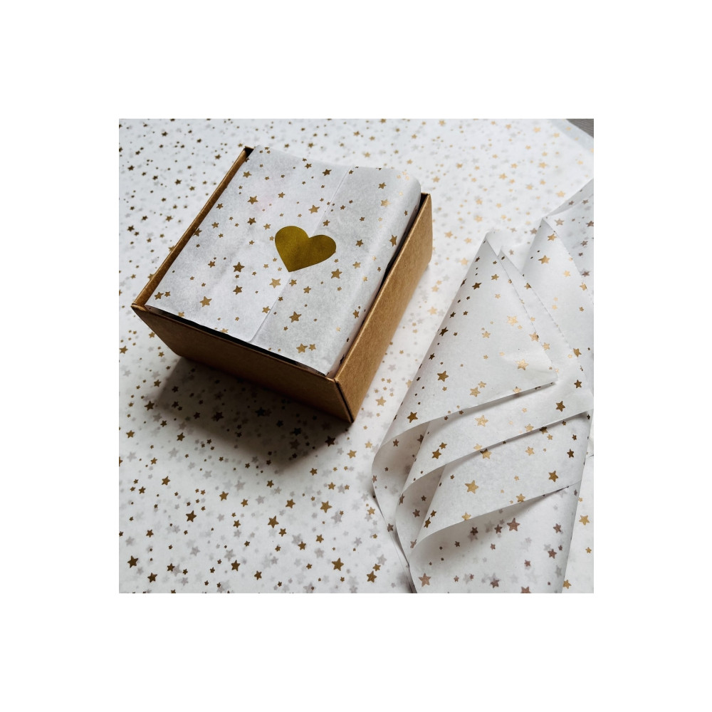 TUĞSET ETİKET Gold Yıldız Desenli Pelur Kağıdı /beyaz Pelur 50 X 70 Cm 10’lu Hediyelik Eşya Fiyatı
