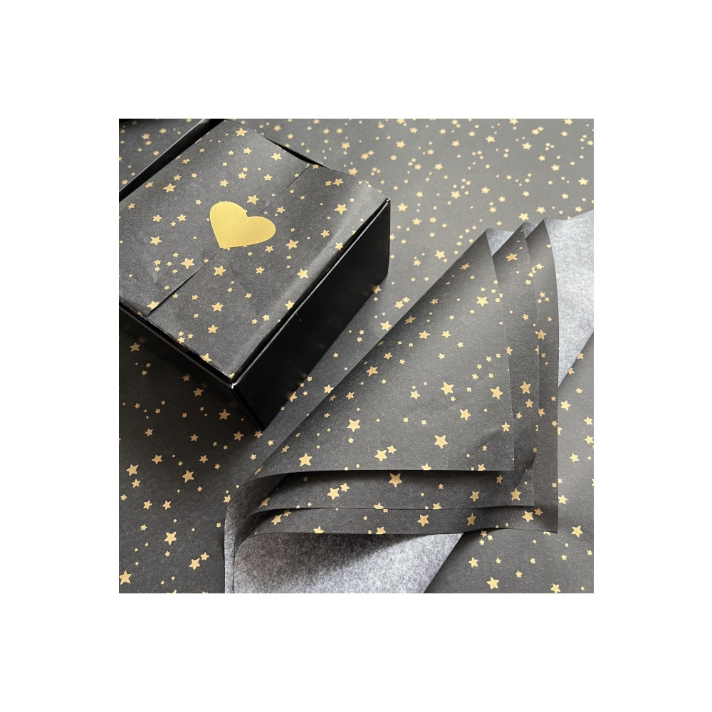 TUĞSET ETİKET Gold Yıldız Desenli Pelur Kağıdı/siyah Pelur50x70 Cm 10’lu Hediyelik Eşya Fiyatı