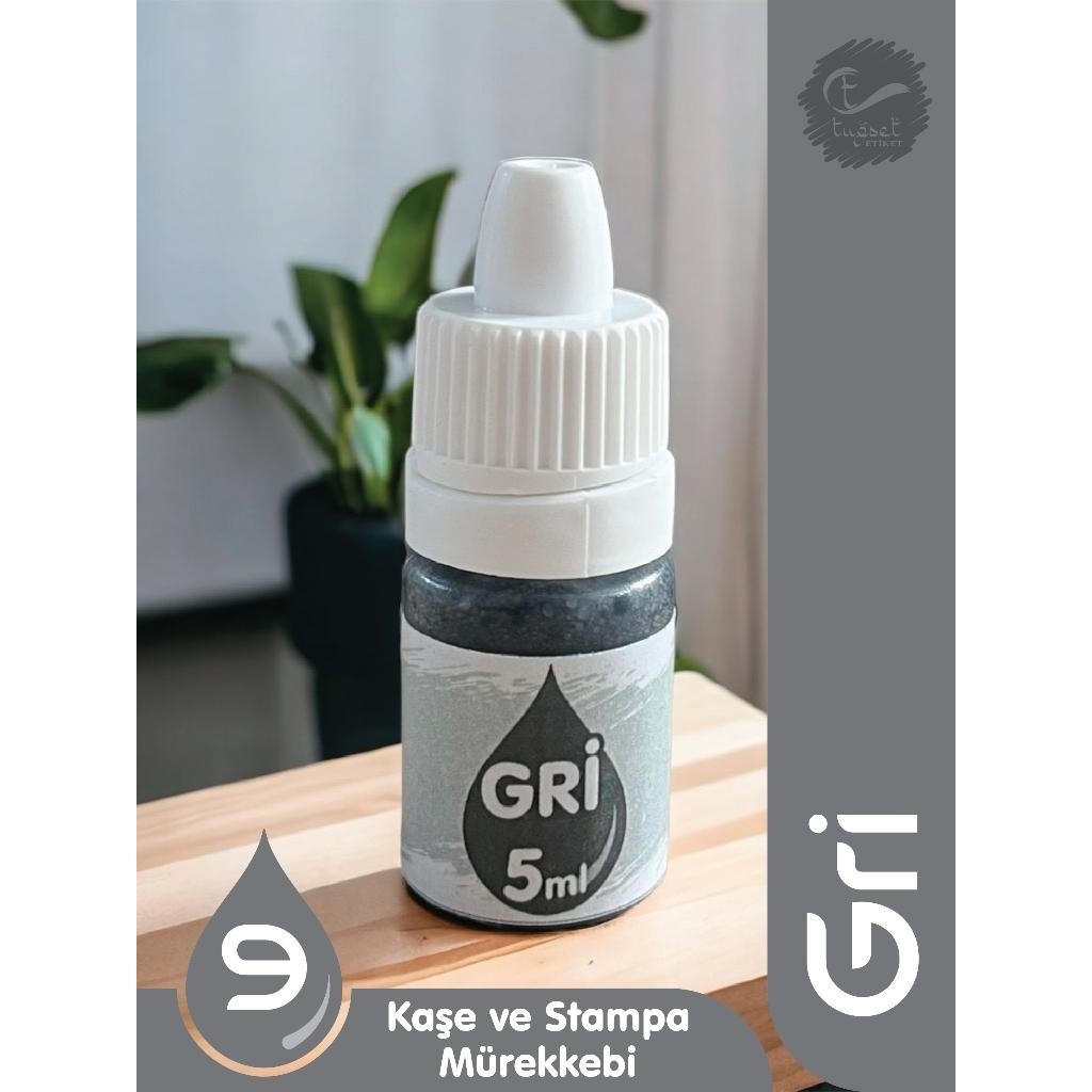 Tuğset Etiket Kaşe Istampa Mürekkebi 5 ml - GRI-T864 Kase Fiyatı