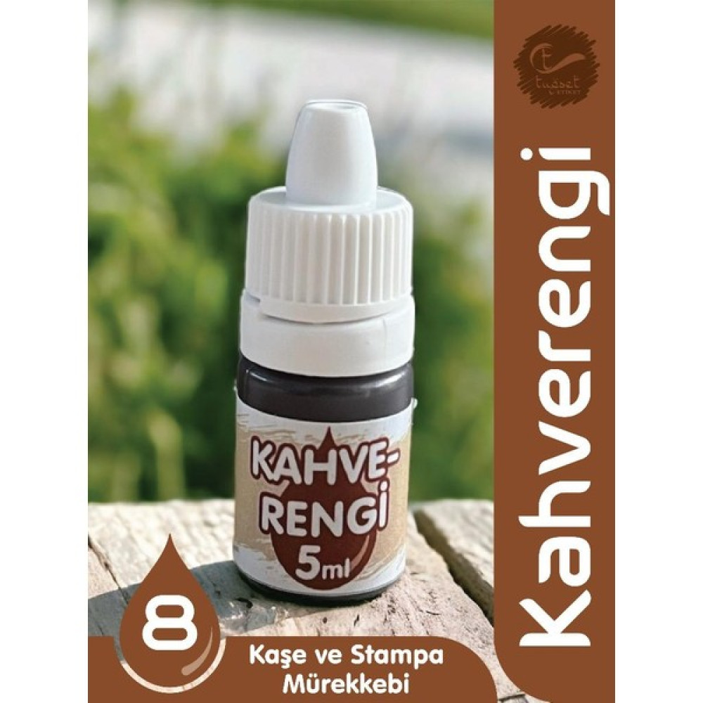 Tuğset Etiket Kaşe Istampa Mürekkebi 5 ml - KAHVERENGI-T872 Kase Fiyatı