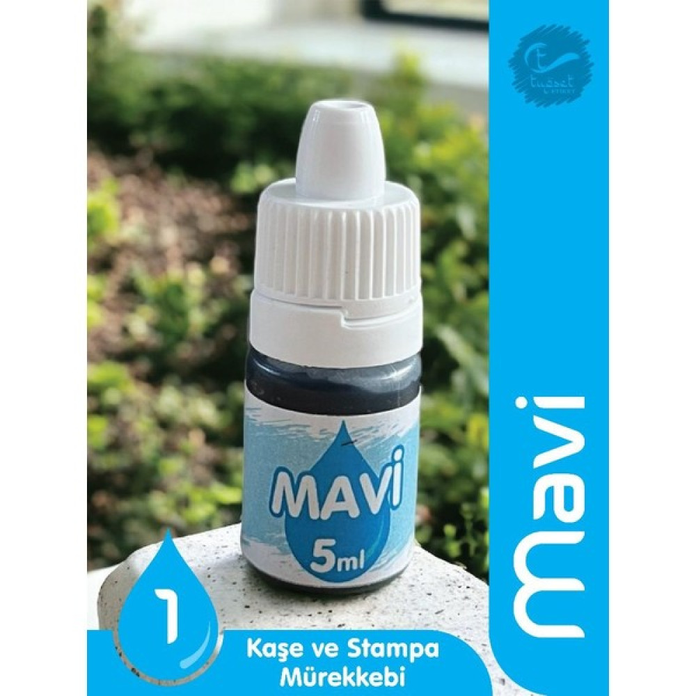 Tuğset Etiket Kaşe Istampa Mürekkebi 5 ml - MAVI-T867 Kase Fiyatı