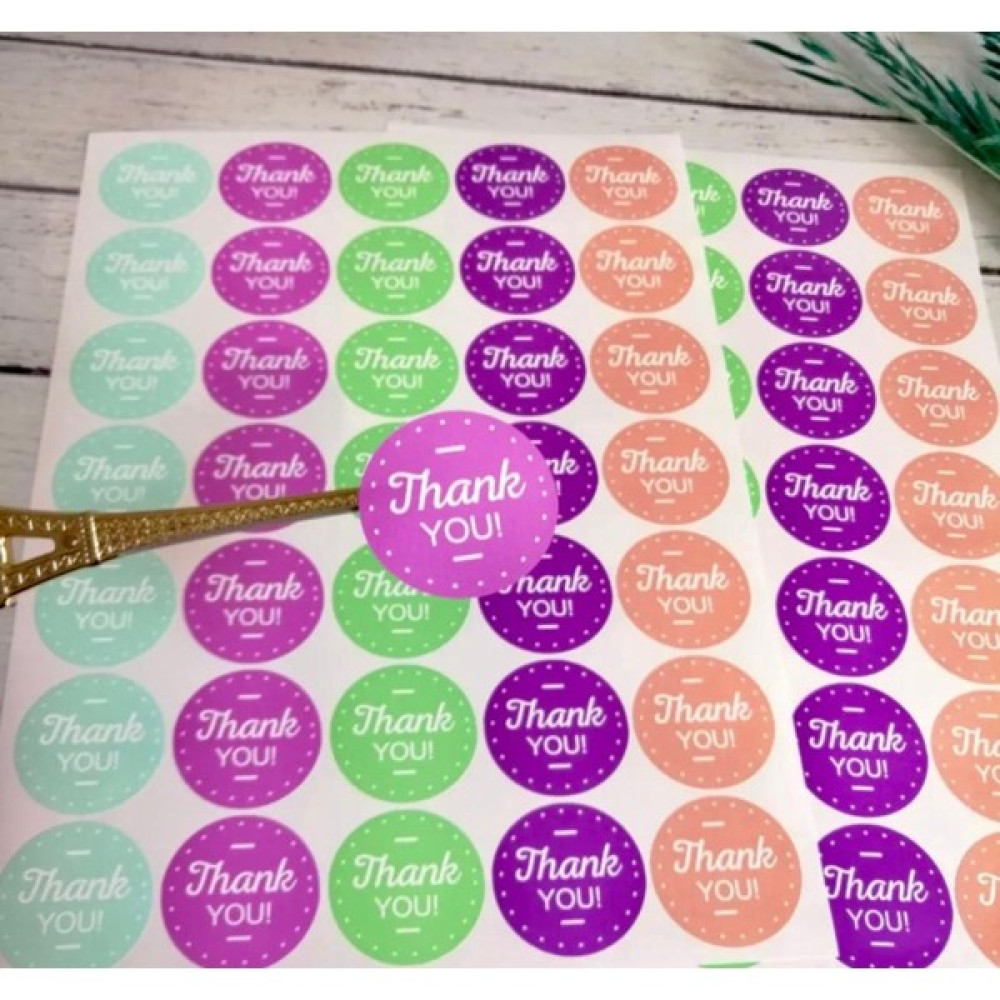 Tuğset Etiket Thank You Yapışkanlı Opak Etiket 70 Adet Sarf Tüketim Malzemeleri Fiyatı