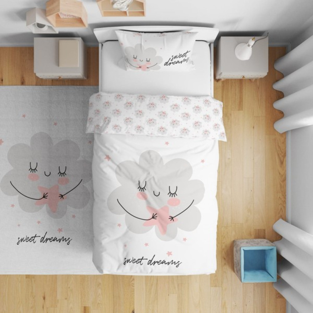 Tugu Home Baby Tugu Home&baby Çift Taraflı Dijital Baskılı Pamuklu Micro Saten Çocuk Odası Tek Kişilik NEVRESIM03 - Gri - Beyaz - 160 x 220 cm Bebek Nevresim Takımı Fiyatı