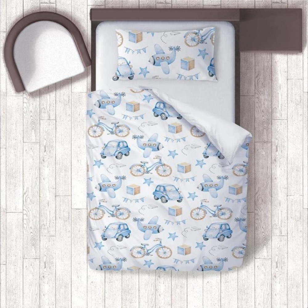 Tugu Home Baby Tugu Home&baby Dijital Baskılı Pamuklu Micro Saten 160X220 Çocuk Odası Tek Kişilik Nevresim Takımı38 - Bebek Mavisi - 160 x 220 cm Nevresim Takımı Fiyatı