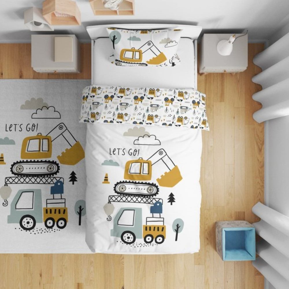 Tugu Home&Baby Çift Taraflı Dijital Baskılı Pamuklu Micro Saten Çocuk Odası Tek Kişilik Nevresim 15 - Sarı - Beyaz - 160 x 220 cm Nevresim Takımı Fiyatı