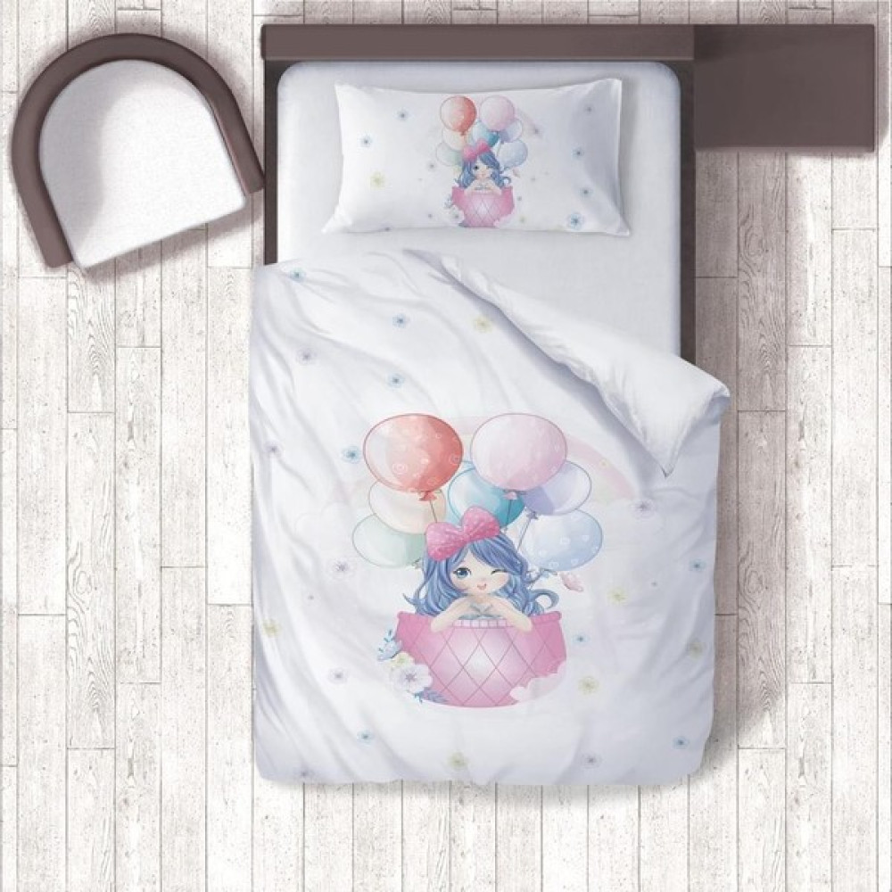 Tugu Home&Baby Dijital Baskılı Pamuklu Micro Saten 160 x 220 Çocuk Odası Tek Kişilik Nevresim Takımı - Açık Pembe - Mavi - 160 x 220 cm Nevresim Takımı Fiyatı