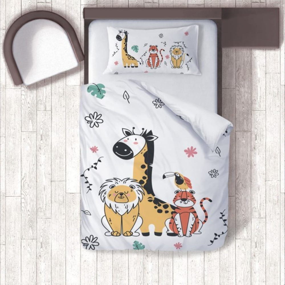 Tugu Home&Baby Dijital Baskılı Pamuklu Micro Saten 160 x 220 Çocuk Odası Tek Kişilik Nevresim Takımı - Beyaz - Sarı - 160 x 220 cm Nevresim Takımı Fiyatı