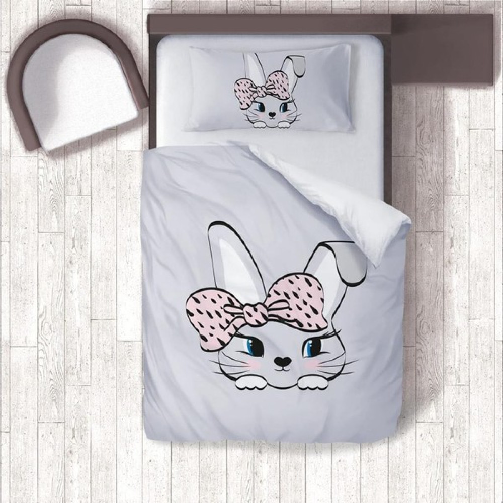 Tugu Home&Baby Dijital Baskılı Pamuklu Micro Saten 160 x 220 Çocuk Odası Tek Kişilik Nevresim Takımı - Gri - Pembe - 160 x 220 cm Nevresim Takımı Fiyatı