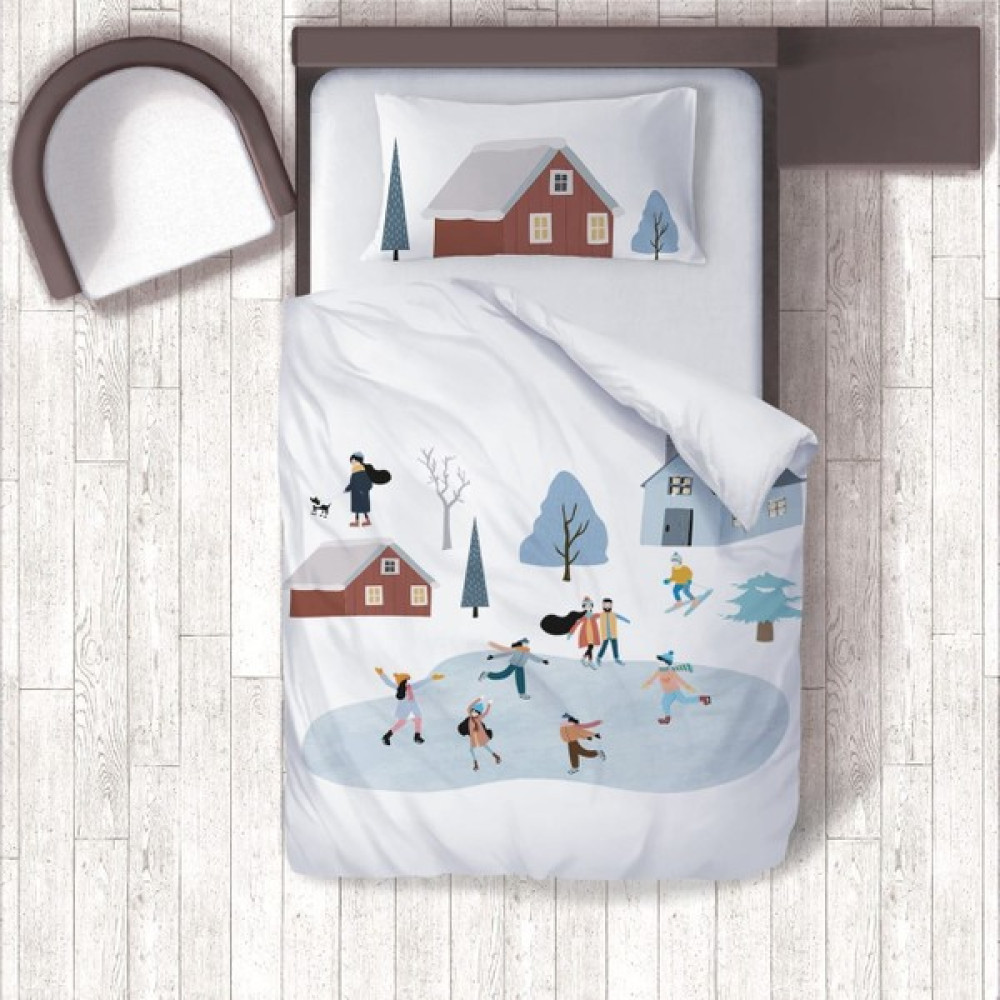 Tugu Home&Baby Dijital Baskılı Pamuklu Micro Saten 160 x 220 Çocuk Odası Tek Kişilik Nevresim Takımı - Kahve - Mavi - 160 x 220 cm Nevresim Takımı Fiyatı