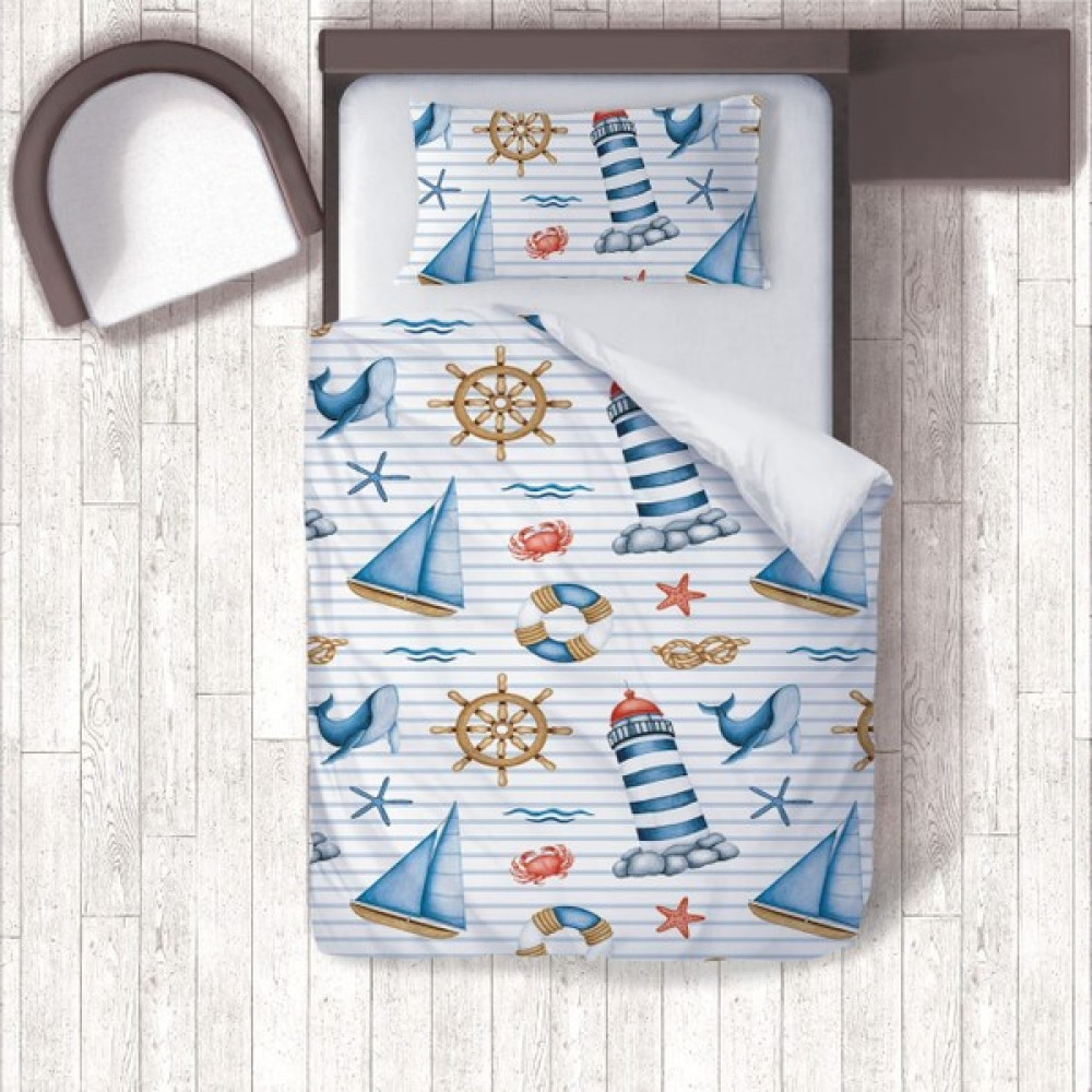 Tugu Home&Baby Dijital Baskılı Pamuklu Micro Saten 160 x 220 Çocuk Odası Tek Kişilik Nevresim Takımı - Krem - Kırmızı - Mavi - 160 x 220 cm Nevresim Takımı Fiyatı