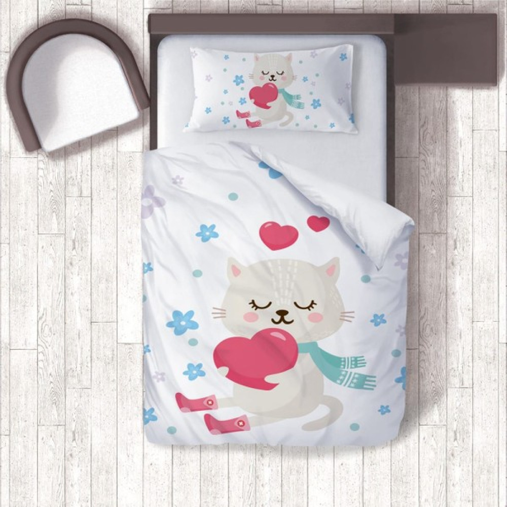 Tugu Home&Baby Dijital Baskılı Pamuklu Micro Saten 160 x 220 Çocuk Odası Tek Kişilik Nevresim Takımı - Pembe - Beyaz - 160 x 220 cm Nevresim Takımı Fiyatı