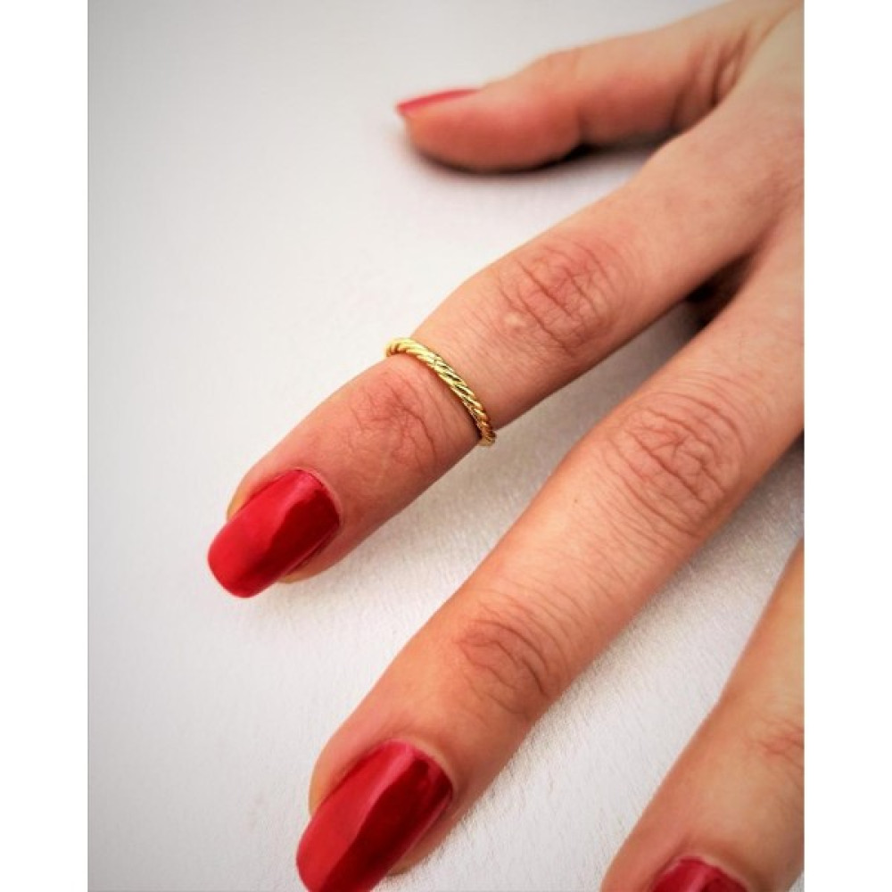 Tükkan Accessories Gold Kaplama Kararmaz Alttan Ayarlı Eklem Yüzük - Renkli - Standart Bijuteri Yüzük Fiyatı