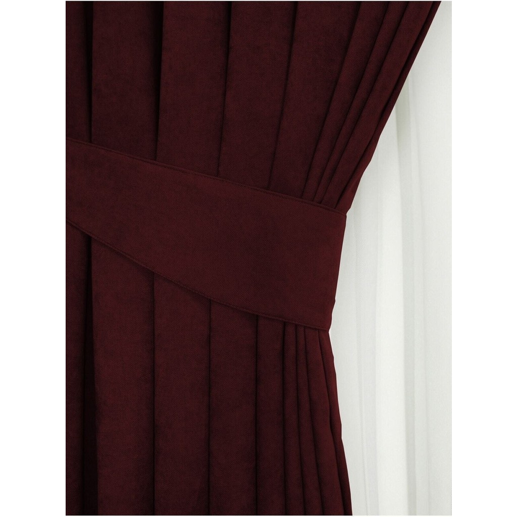 Tül Evi Petek Kadife Dokulu Fon Perde Düz Dikişli Ekstrafor Büzgü 1.sınıf Kalite - Bordo - 140 x 260 cm Perde Fiyatı
