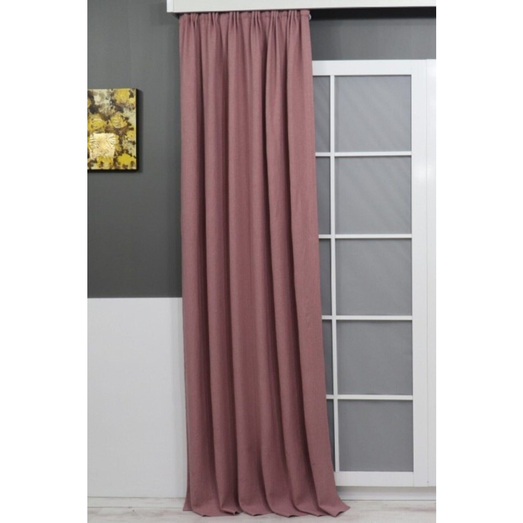 Tül Evi Petek Kadife Dokulu Fon Perde Düz Dikişli Ekstrafor Büzgü 1.sınıf Kalite - Gül Kurusu - 140 x 260 cm Perde Fiyatı