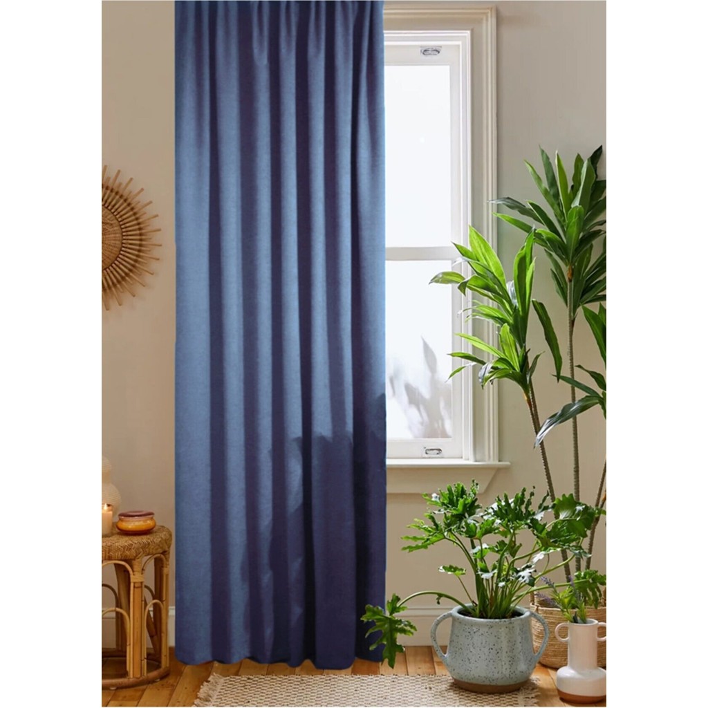 Tül Evi Petek Kadife Dokulu Fon Perde Düz Dikişli Ekstrafor Büzgü 1.sınıf Kalite - Indigo - 140 x 260 cm Perde Fiyatı